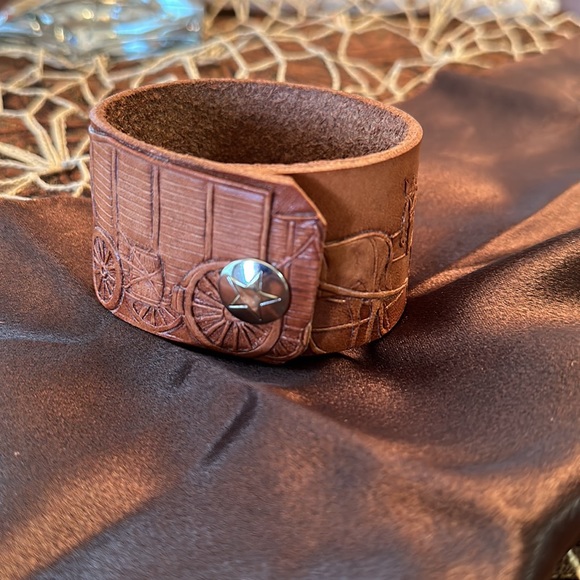 Stamped, genuine leather cuff. - Picture 9 of 10
